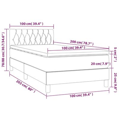 vidaXL Sommier à lattes de lit avec matelas LED Vert foncé 100x200 cm