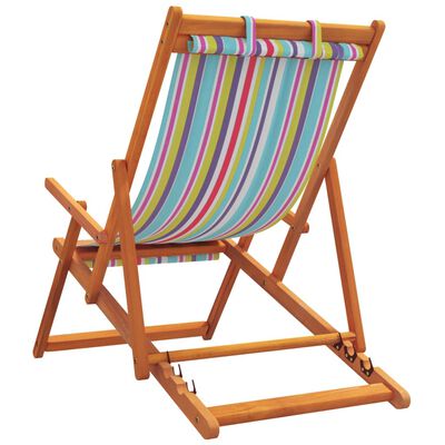 vidaXL Chaises de plage pliables lot de 2 multicolore tissu