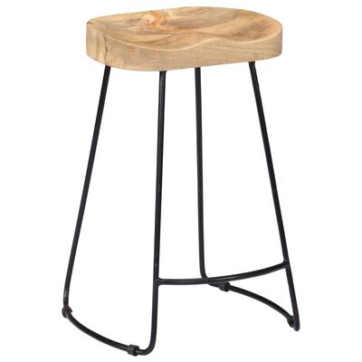 vidaXL Tabourets de bar Gavin lot de 2 bois de manguier massif