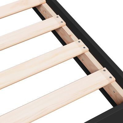 vidaXL Cadre de lit sans matelas noir 75x190 cm bois ingénierie