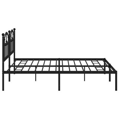 vidaXL Cadre de lit métal sans matelas avec tête de lit noir 193x203cm