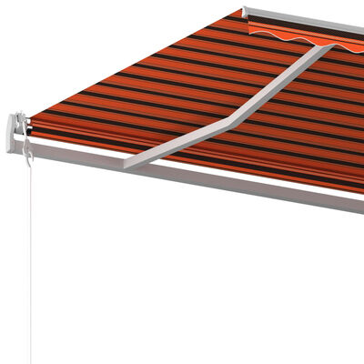 vidaXL Auvent manuel rétractable avec poteaux 5x3 m Orange et marron