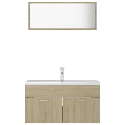 vidaXL Ensemble de meubles de salle de bain Chêne sonoma Aggloméré