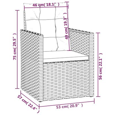 vidaXL Mobilier d'extérieur 4 pcs avec coussins Résine tressée Noir