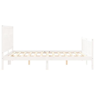 vidaXL Cadre de lit sans matelas blanc bois de pin massif