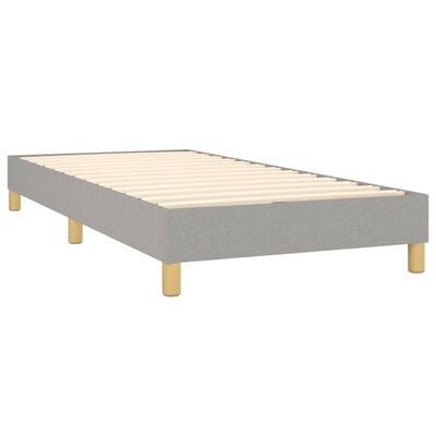 vidaXL Sommier à lattes de lit et matelas Gris clair 90x190 cm Tissu