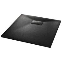 vidaXL Bac de douche SMC Noir 80 x 80 cm