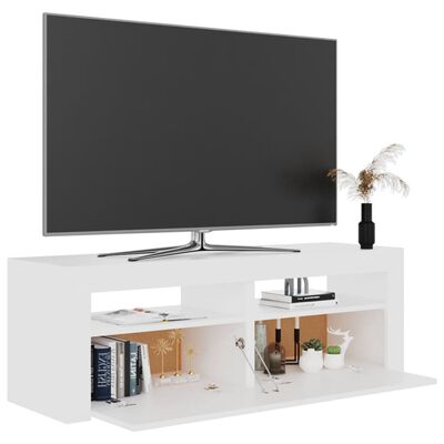 vidaXL Meuble TV avec lumières LED blanc 120x35x40 cm