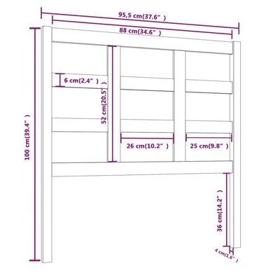 vidaXL Tête de lit 95,5x4x100 cm Bois massif de pin