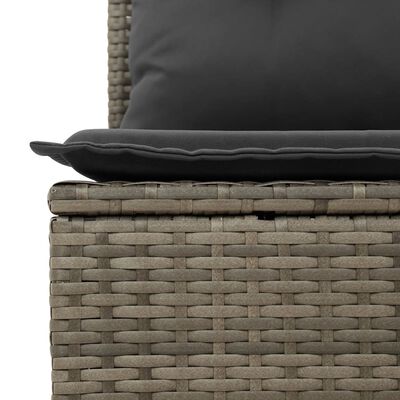 vidaXL Salon de jardin avec coussins 14 pcs gris résine tressée