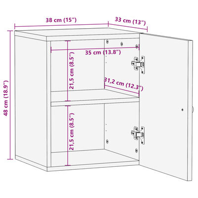 vidaXL Armoire de salle de bain murale 38x33x48cm bois massif manguier