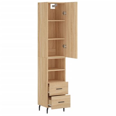 vidaXL Buffet haut Chêne sonoma 34,5x34x180 cm Bois d'ingénierie