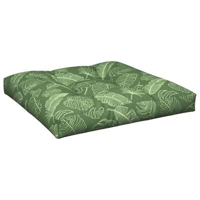 vidaXL Coussin de palette motif de feuilles 80x80x12 cm tissu