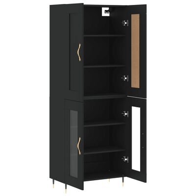 vidaXL Buffet haut Noir 69,5x34x180 cm Bois d'ingénierie