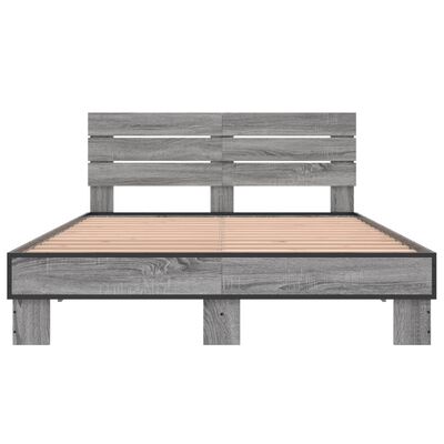 vidaXL Cadre de lit sans matelas sonoma gris 140x190 cm