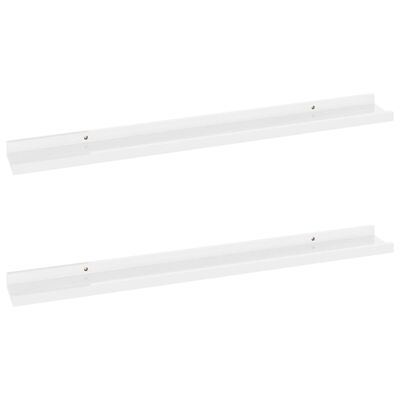 vidaXL Étagères murales 2 pcs Blanc brillant 80x9x3 cm