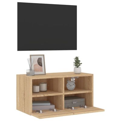 vidaXL Meuble TV mural chêne sonoma 60x30x30 cm bois d'ingénierie