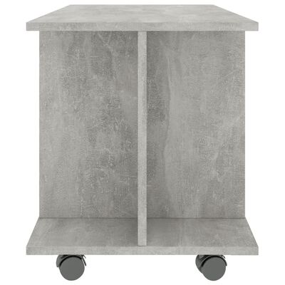 vidaXL Meuble TV et roulettes gris béton 80x40x45 cm bois d'ingénierie