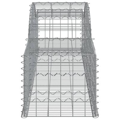 vidaXL Paniers à gabions arqués 9 pcs 300x50x40/60 cm fer galvanisé