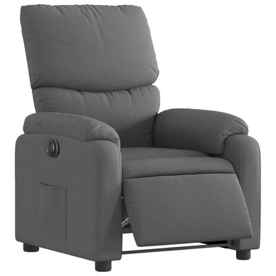 vidaXL Fauteuil inclinable électrique Gris foncé Tissu