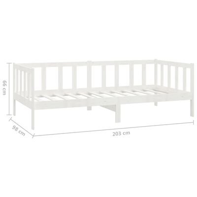 vidaXL Lit de jour sans matelas blanc bois de pin massif 90x200 cm