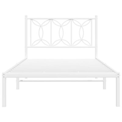 vidaXL Cadre de lit métal sans matelas et tête de lit blanc 100x200 cm