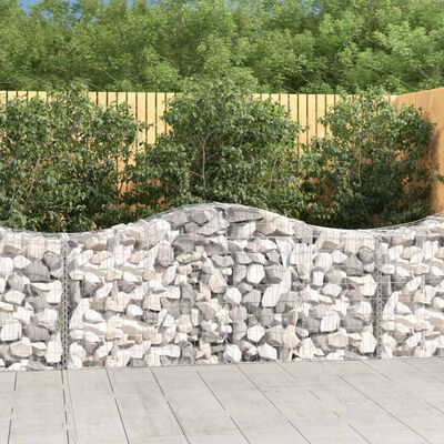 vidaXL Paniers à gabions arqués 14 pcs 200x50x80/100 cm Fer galvanisé