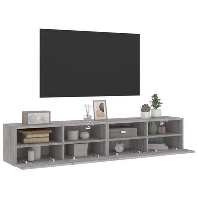 vidaXL Meubles TV muraux 2pcs sonoma gris 80x30x30cm bois d'ingénierie