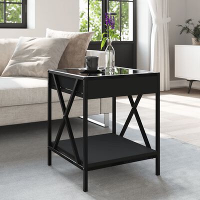 vidaXL Table basse avec LED Infinity noir 40x40x49 cm