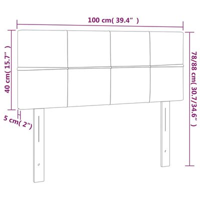 vidaXL Tête de lit à LED Gris clair 100x5x78/88 cm Velours