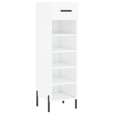 vidaXL Armoire à chaussure Blanc brillant 30x35x105 cm Bois ingénierie