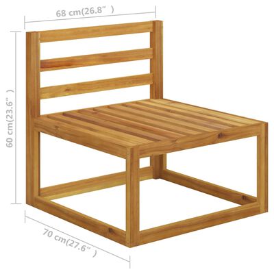 vidaXL Salon de jardin 6 pcs avec coussins Bois d'acacia solide