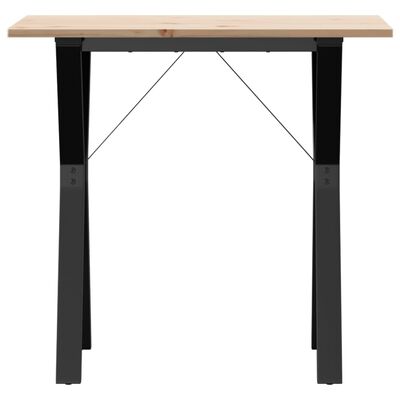 vidaXL Table à manger cadre en Y 80x50x75 cm bois de pin massif fonte