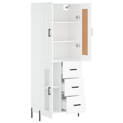 vidaXL Buffet haut Blanc 69,5x34x180 cm Bois d'ingénierie