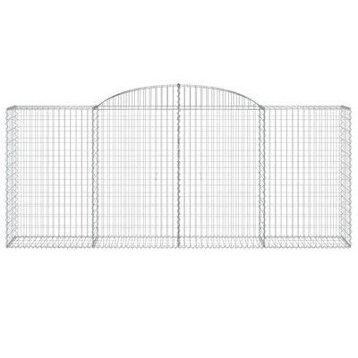 vidaXL Paniers à gabions arqués 3 pcs 300x50x120/140 cm fer galvanisé