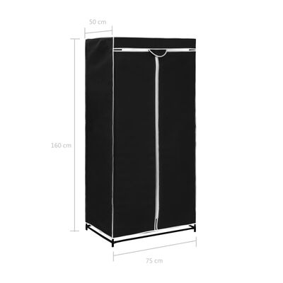 vidaXL 2 pcs Garde-robes Noir 75x50x160 cm