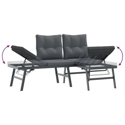 vidaXL Ensemble de bancs de jardin avec coussins 9 pcs noir