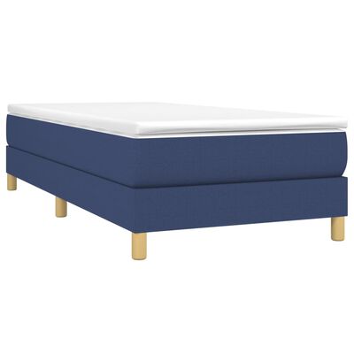 vidaXL Sommier à lattes de lit avec matelas Bleu 90x200 cm Tissu