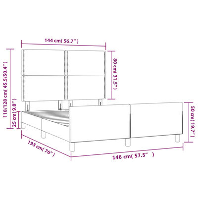 vidaXL Cadre de lit sans matelas bleu foncé 140x190 cm velours