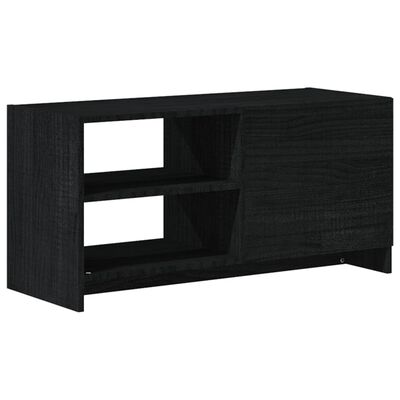 vidaXL Meuble TV Noir 80x31x39 cm Bois de pin massif