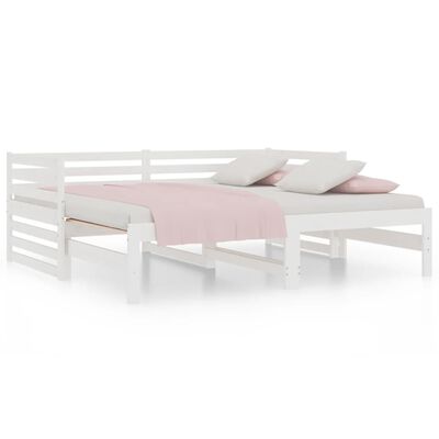 vidaXL Lit coulissant sans matelas blanc 2x(90x190) cm