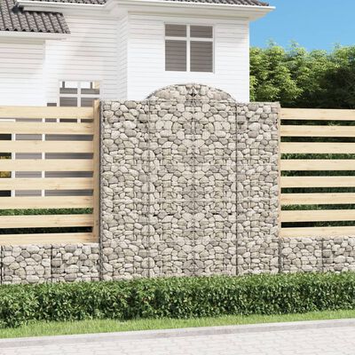 vidaXL Paniers à gabions arqués 18 pcs 200x30x220/240 cm fer galvanisé