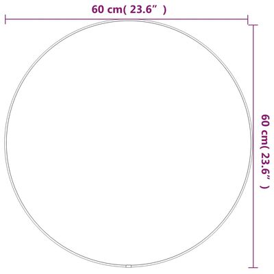 vidaXL Miroir mural Noir Ø 60 cm Rond