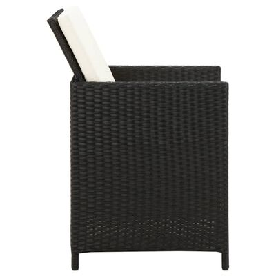 vidaXL Jeu de chaise et tabouret de jardin 4 pcs Résine tressée Noir