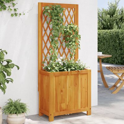 vidaXL Jardinière avec treillis 55x29,5x132 cm bois massif d'acacia