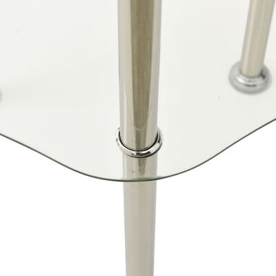 vidaXL Table d'appoint 2 niveaux Transparent 38x38x50 cm Verre trempé