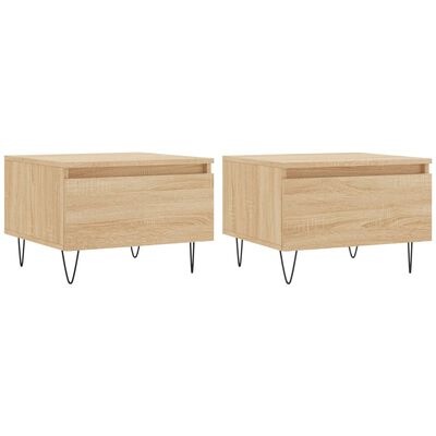 vidaXL Tables basses 2 pcs chêne sonoma 50x46x35 cm bois d'ingénierie