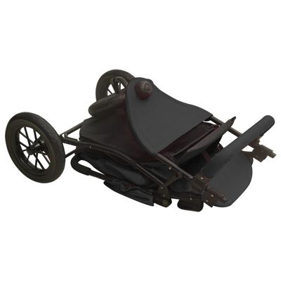 vidaXL Poussette pour bébé Anthracite Acier