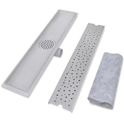 vidaXL Drain de douche linéaire 2 pcs 630 x 140 mm Acier inoxydable