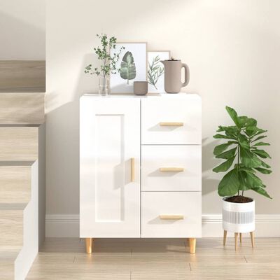 vidaXL Buffet Blanc brillant 69,5x34x90 cm Bois d'ingénierie